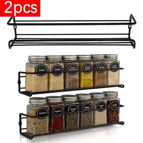 2Pcs Kitchen Organizer Metal Hanging Racks for Home Restaura