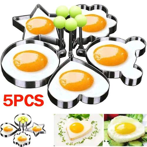 Stainless Steel Omelette Mold Maker Love Star Bear Flower Fr
