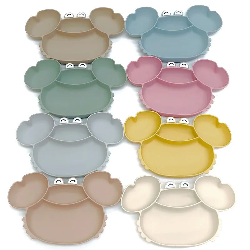Children's silicone compartmentalized dinner plate cartoon p