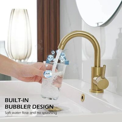 2026 New Arrival Light Gold Bathroom Basin Faucet Modern Sta