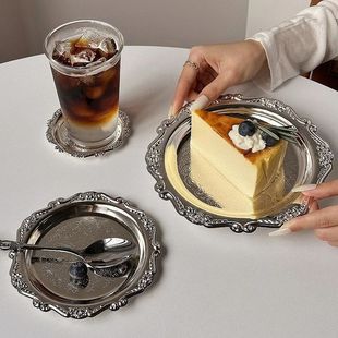 Retro Silver Plated Plates Cake Dessert Tray High Tea Snack