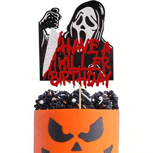1PC Killer Birthday Cake topper Glitter Horror Classic Hallo