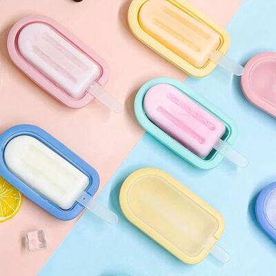 4Pcs Silicone Ice Lolly Moulds with Sticks Reusable Ice Crea