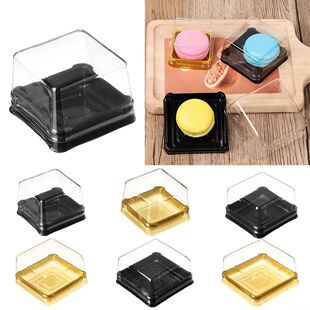 50pcs Plastic Square Moon Cake Boxes Egg-Yolk Puff Container