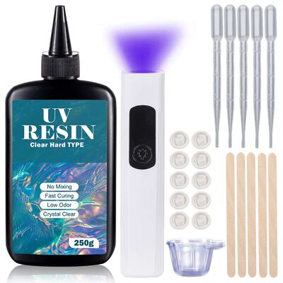UV Resin Kit with Light Upgraded Hard Type Crystal Clear Ult