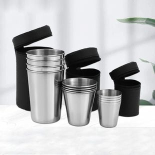 Stainless Steel for Outdoor Glasses Travel Mini 4Pcs Cups