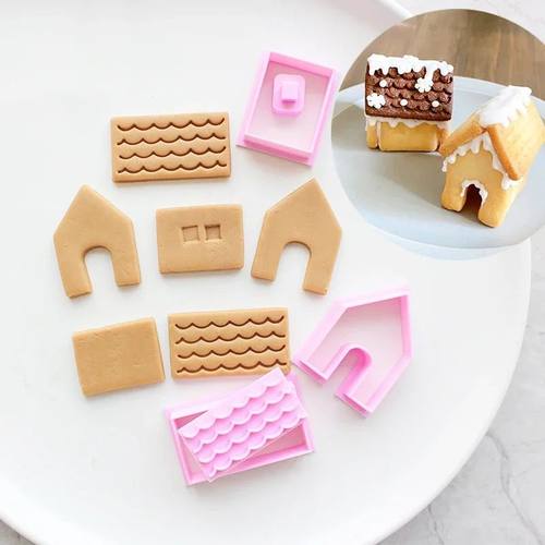 1Set Gingerbread House Cookie Cutter Mold Cartoon Mini Chris