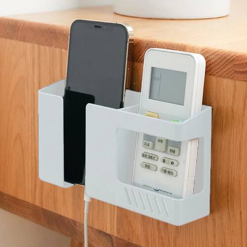 2 In 1 Punch Free Wall Mounted Organizer Remote Control Stor