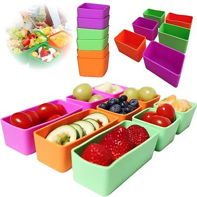 1-6PCS Lunch Divider Microwaveable Bakeware Dish Cup Reusabl