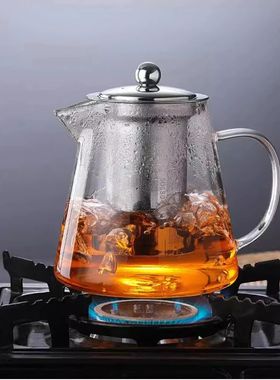 400ml/1350ml Filterable Heat-resistant Thickened Glass Teapo
