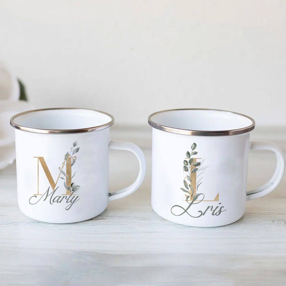 Floral Initial Name Cup Name Tea Coffee Hot Chocolate Mug Br