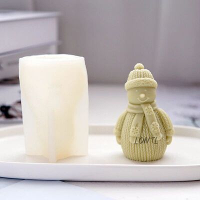 Wool Scarf Snowman Silicone Candle Mold Homemade Christmas S