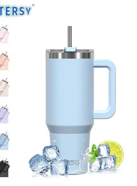 Watersy 40oz/1200ml Tumbler with Handle & Straw Lid Stainles
