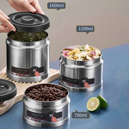 304 Stainless Steel Vacuum Sealed Jug Coffee Beans Airtight