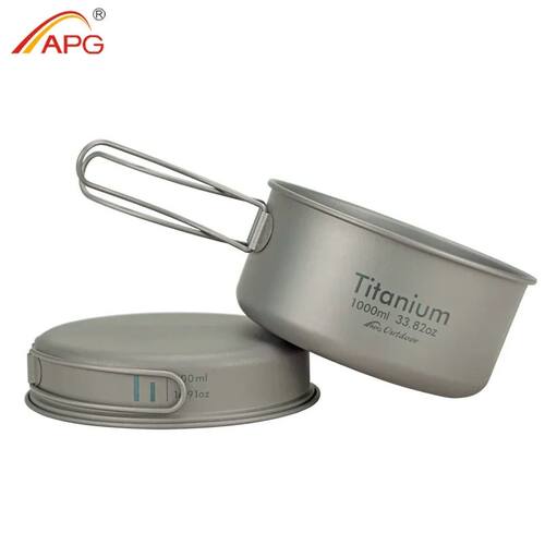 Ultralight Titanium Pan Outdoor Camping Titanium Bowl Set Fo
