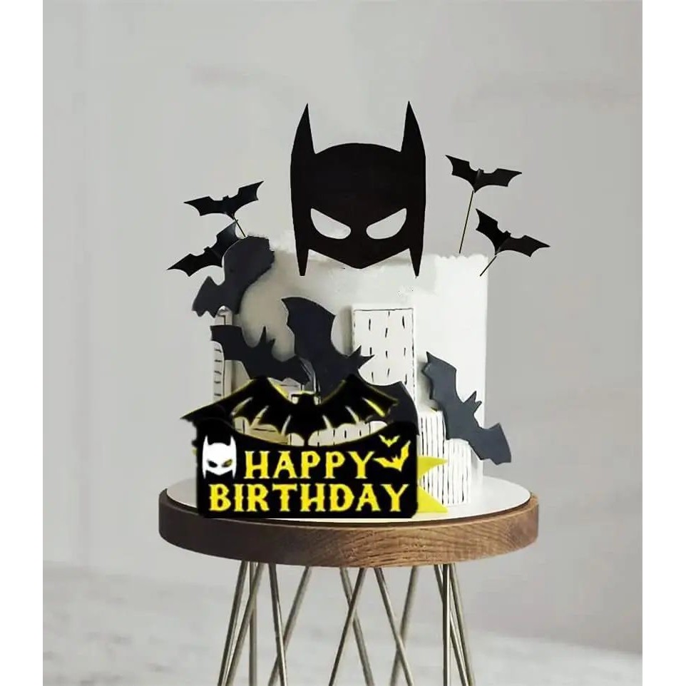 Superhero Bat Birthday Cake Topper Happy Birthday Cake Decor