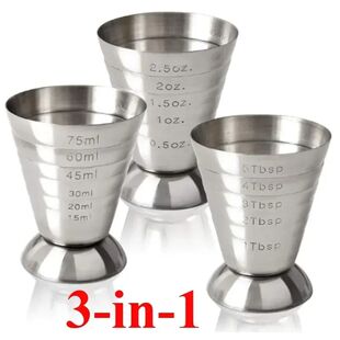 1pc Bar Cocktail Glass Mixed Drink Measure Cup 75ml Stainles