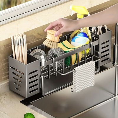 Self-draining Sink Shelf Dish Drainer Kitchen Sink Caddy Dra