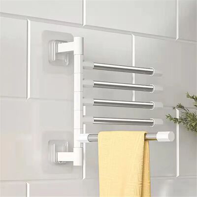 Rotatable Swing Arms Towel Rack Bathroom Kitchen Wall Mounte