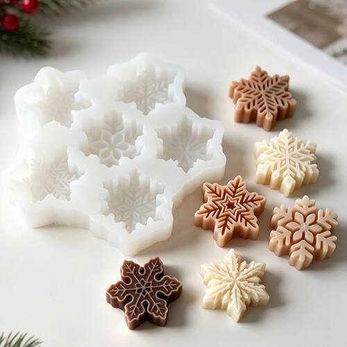 DIY 6-Cavity Snowflake Silicone Mold - Winter Christmas Cand