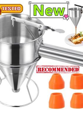 1200/600ml Stainless Steel Funnel Dispenser with Rack Cupcak