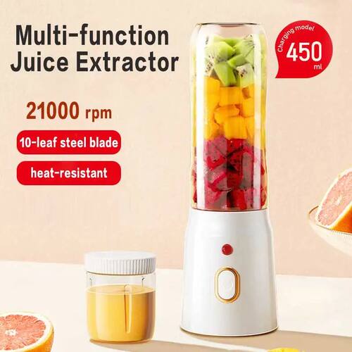 Portable Cordless Blender Juicer 450ml Electric Fruit Juicer