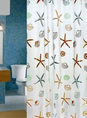 180*200cm Bathroom Curtain Waterproof Shower Curtain with 12