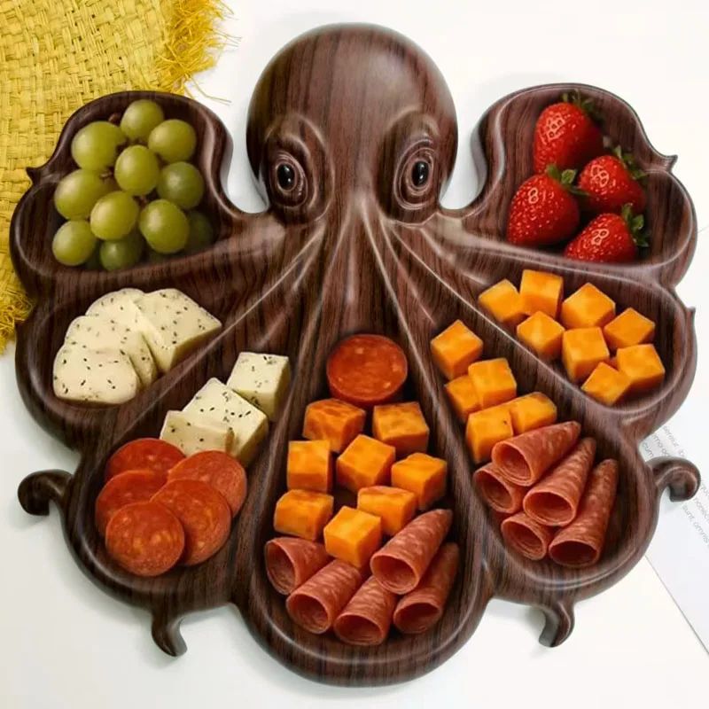 Octopus Charcuterie Platter Kitchen Table Fruit Snack Platte