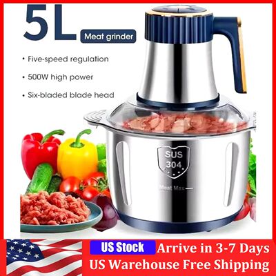 5L Electric Meat Grinders Vegetable Slicer Chopper 304 Stain