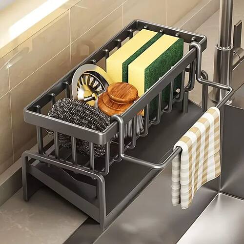 Sponge Holder for Kitchen Sink, Plastic Auto Draining Kitche