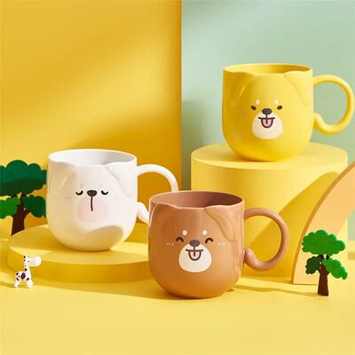 300-400ML Children Milk Coffee Cup With Handle Mug Plastic W