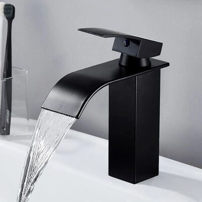 Waterfall Wash Basin Stainless Steel High And Low Faucet Bla