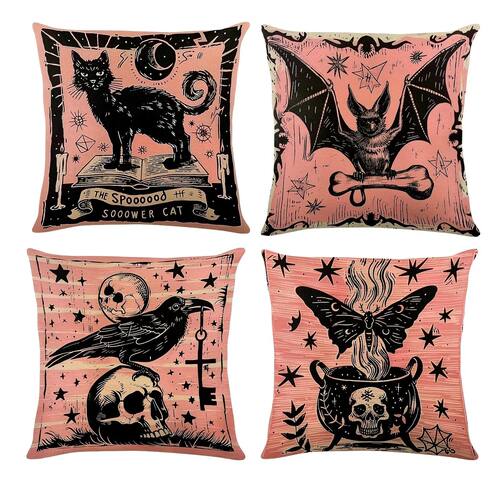 Halloween Pillowcases: Spooky Cat, Bat, Raven & Witchy Pot D