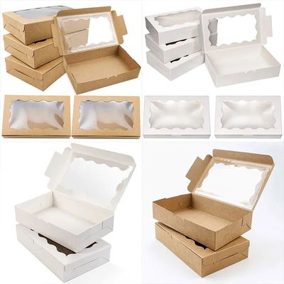 10pcs Cake Boxes With Window Bakery Boxes Pastry Boxes For C