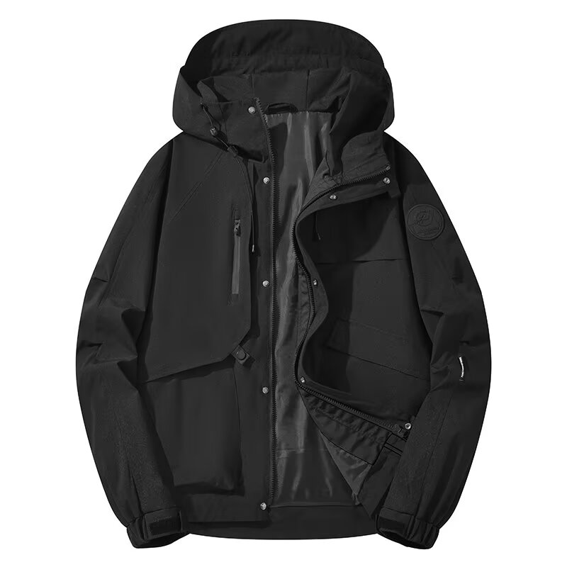 春秋季连帽外套男款夹克宽松风衣