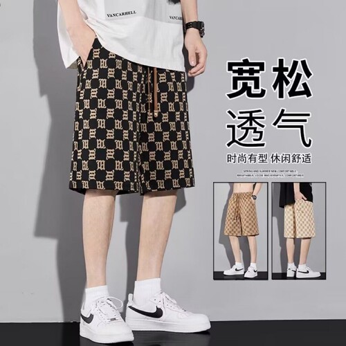 男款短裤夏季韩版潮流宽松大码休闲运动冰丝裤子痞帅男生薄款马裤