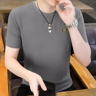 运动t恤男夏季干活穿的衣服透气薄款上班工作服耐磨耐脏大码短袖