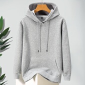 长袖 秋冬季 2025新款 加绒外套男士 宽松保暖加厚大码 青年带帽卫衣潮