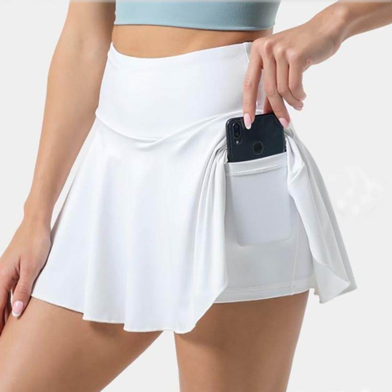 Summer Women Pleated Tennis Skirt High Waist Sports Skirt