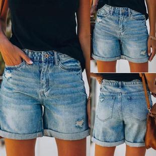 Ripped Denim Shorts Casual 女 Jean Summer ladies Women pants
