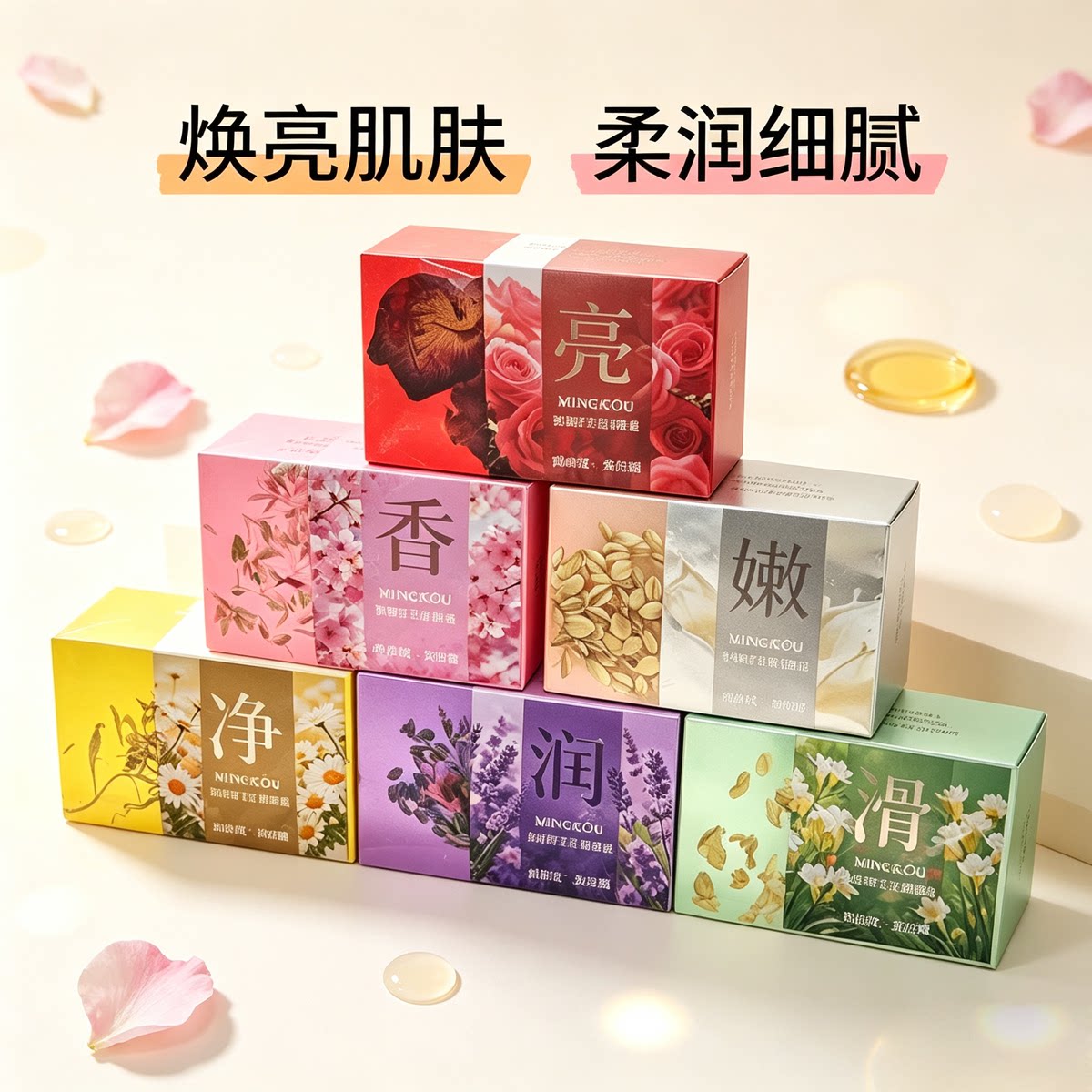 名蔻玫瑰精油皂嫩白保湿洁面沐浴