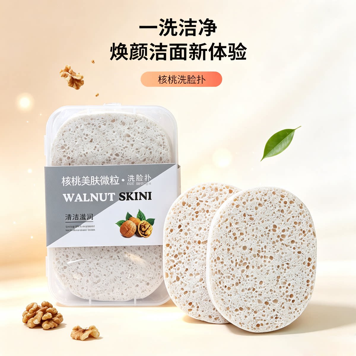 美肤微粒木浆棉2片包邮洗脸扑