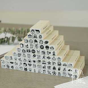 【2】现货日本Rirarira木质印章岩井系迷你旅行日常手帐素材