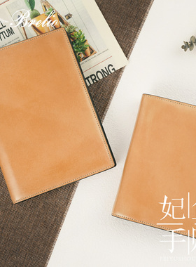 日本NAGASAWA X Brelio马臀皮手账本 二折深棕浅棕拼色小牛皮内面