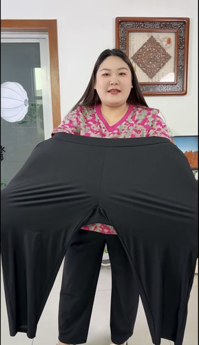 加大码夏季速干加肥休闲裤胖妈妈宽松显瘦高腰高弹力萝卜裤