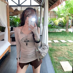 实拍实价不讲价辣妹轻薄微透不规则慵懒罩衫+豹纹三角杯两件套