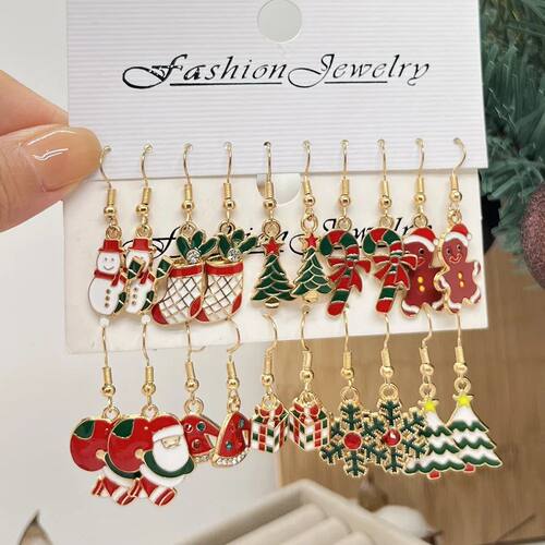 20pcs/10pcs Women's Christmas Earrings Holiday Pendant Earri