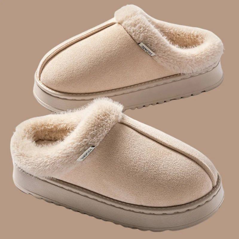 Women's Winter Slippers Non-Slip Indoor House Shoes, Plush F