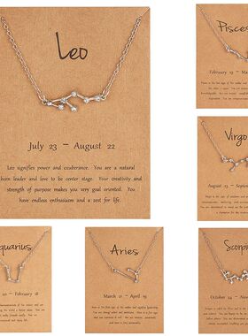 12 Horoscope Zodiac Sign Pendant Necklace Aries Leo 12 Const