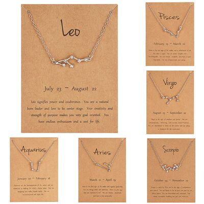 12 Horoscope Zodiac Sign Pendant Necklace Aries Leo 12 Const